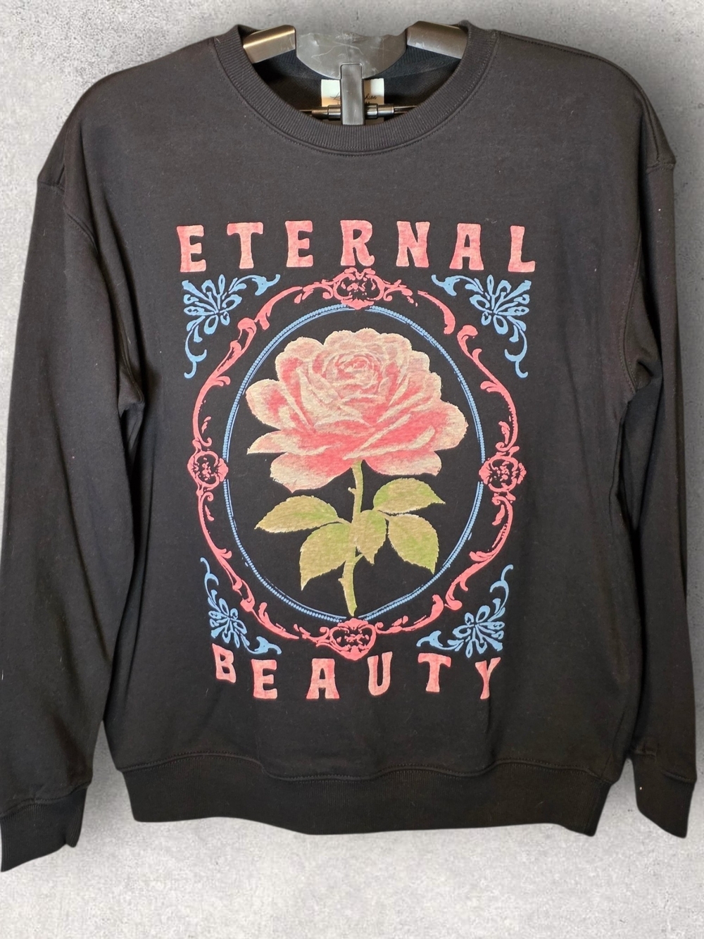 Eternal Beauty Black Graphic Sweatshirt